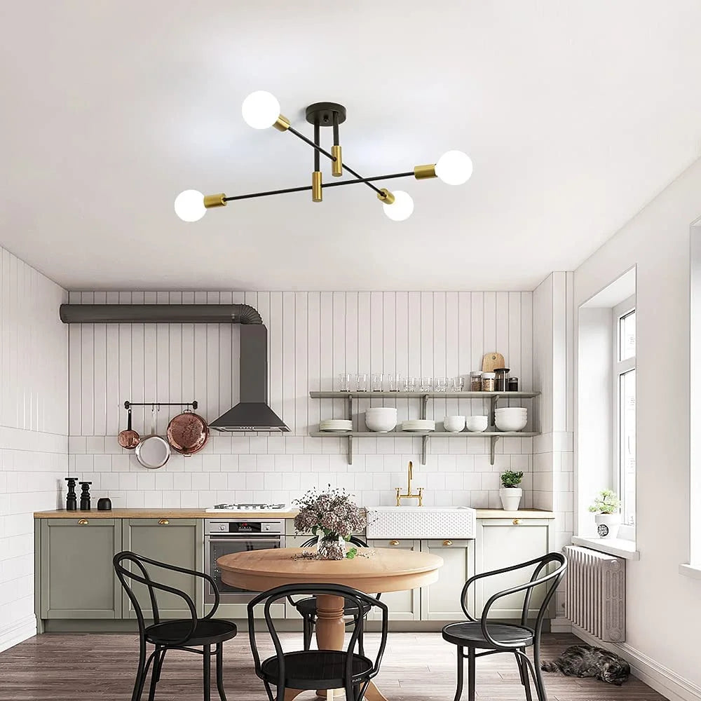 Modern Nordic E27 Black Gold LED Ceiling Chandeliers Indoor Lighting Fixtures for Bedroom Living Room Cloakroom Lampara